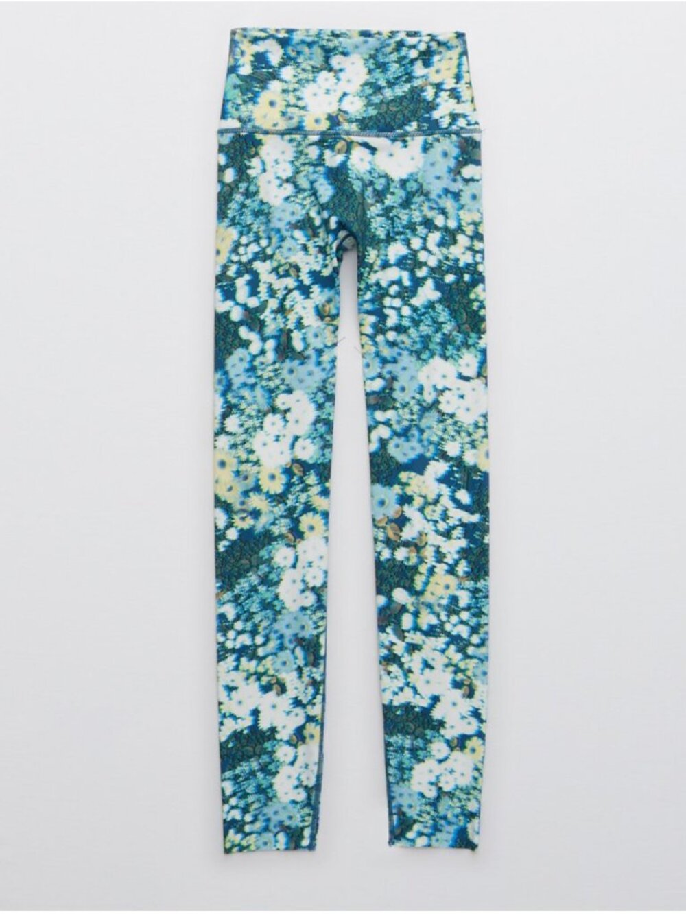 aerie Goals leggings 7/8 length blue print size medium
